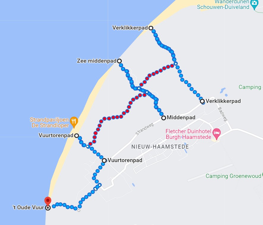 Strand Burgh Haamstede nieuw Wandelroute